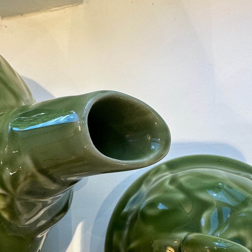 Vintage Franciscan Ivy Embossed Bright Green Teapot Portugal 4 Cups - Picture 12 of 16